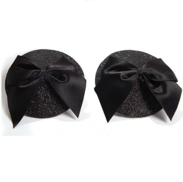 BIJOUX - BURLESQUE SHINY NIPPLE COVERS WITH BOW 3